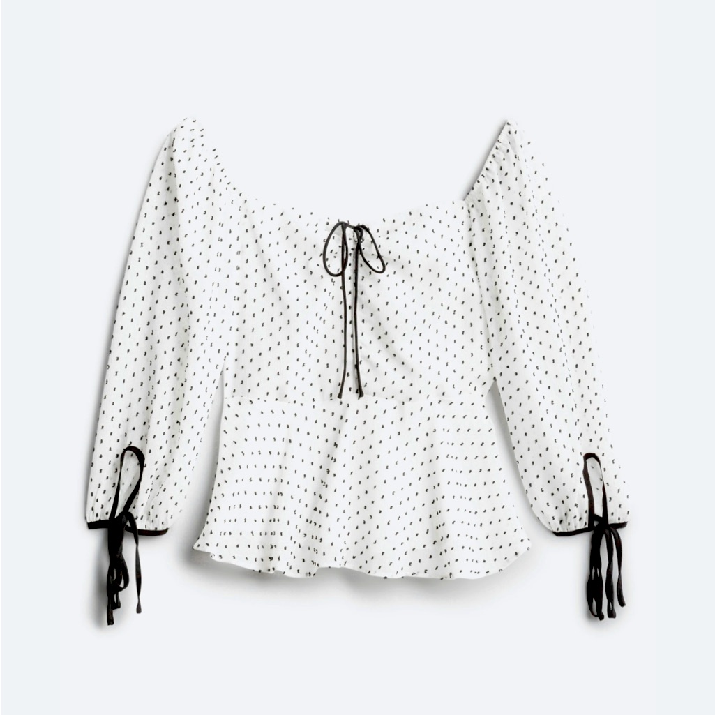 4si3nna Banbury Printed Peplum Blouse - Size Large